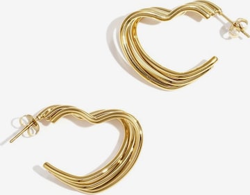 Cala Rose Earrings 'WAVY HEART' in Gold: front