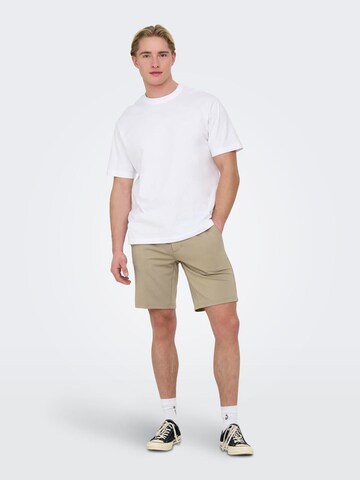 Only & Sons - Regular Calças chino 'Mark' em bege