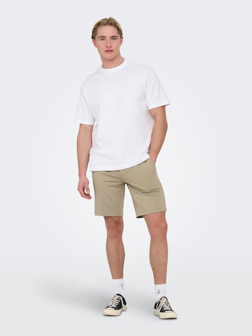 Only & Sons Regular Shorts 'Mark' in Beige