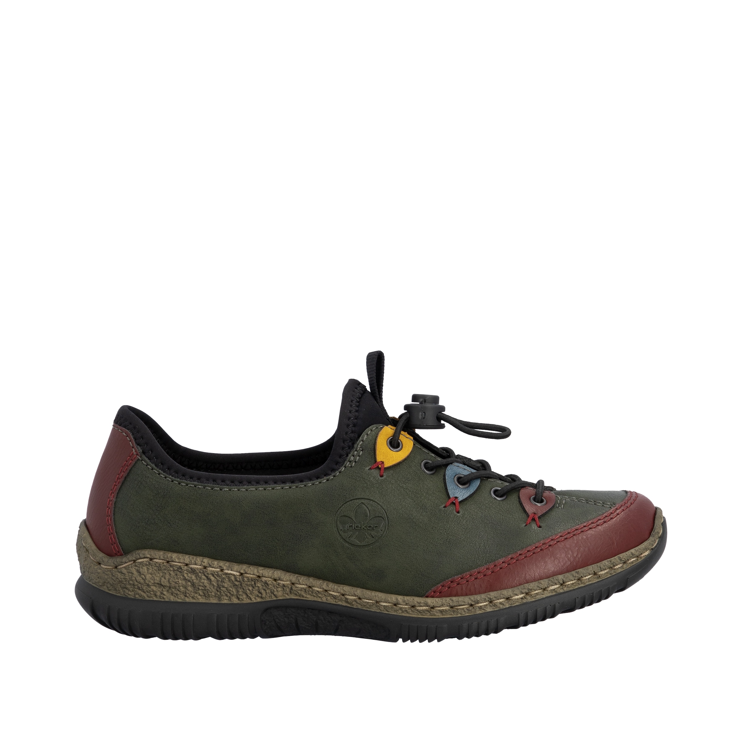 Chaussure de sport à lacets Rieker en vert : devant