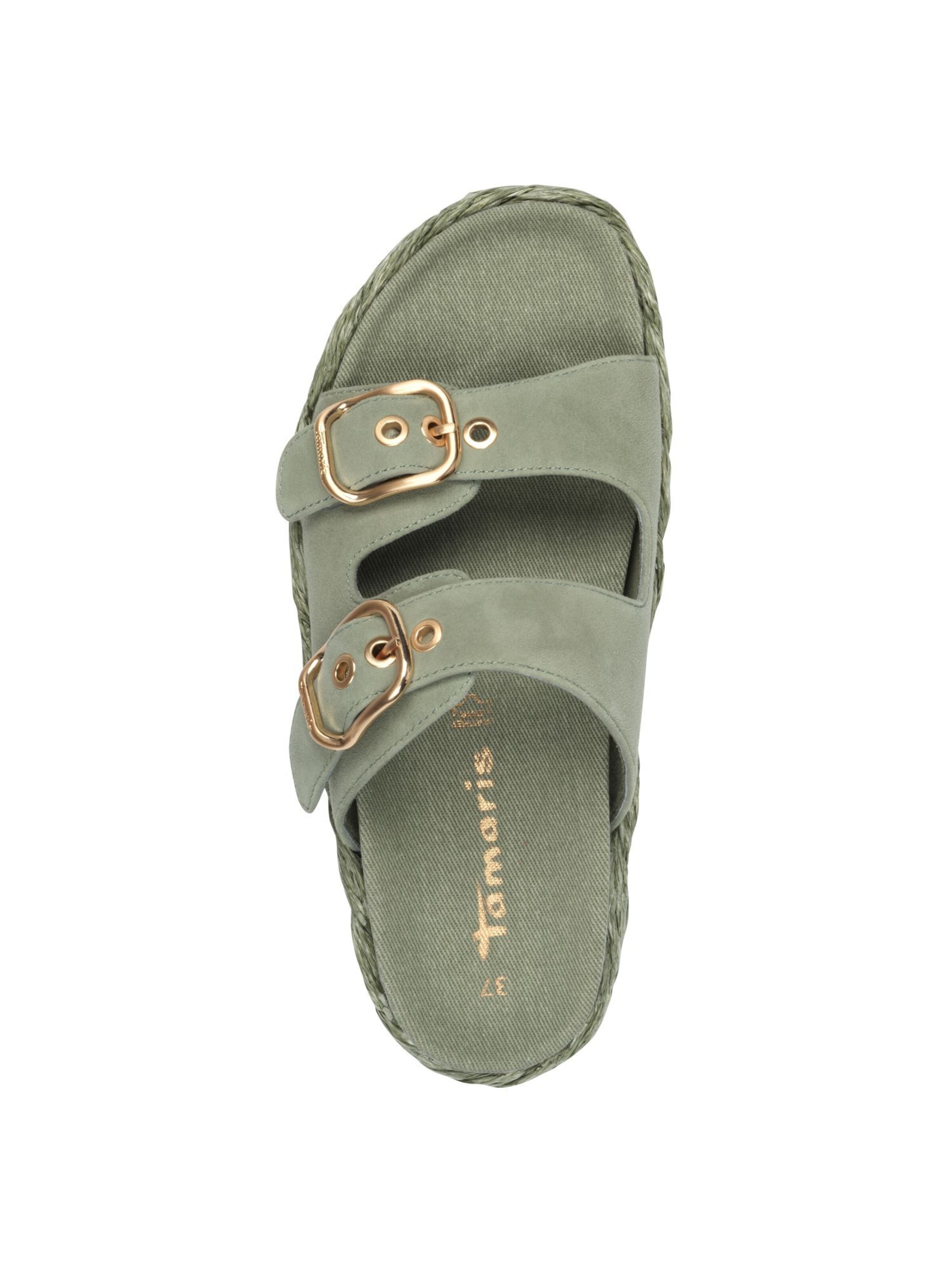 Tamaris Mules in Green