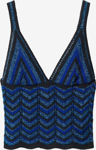 MANGO Knitted Top 'Exit' in Blue: front
