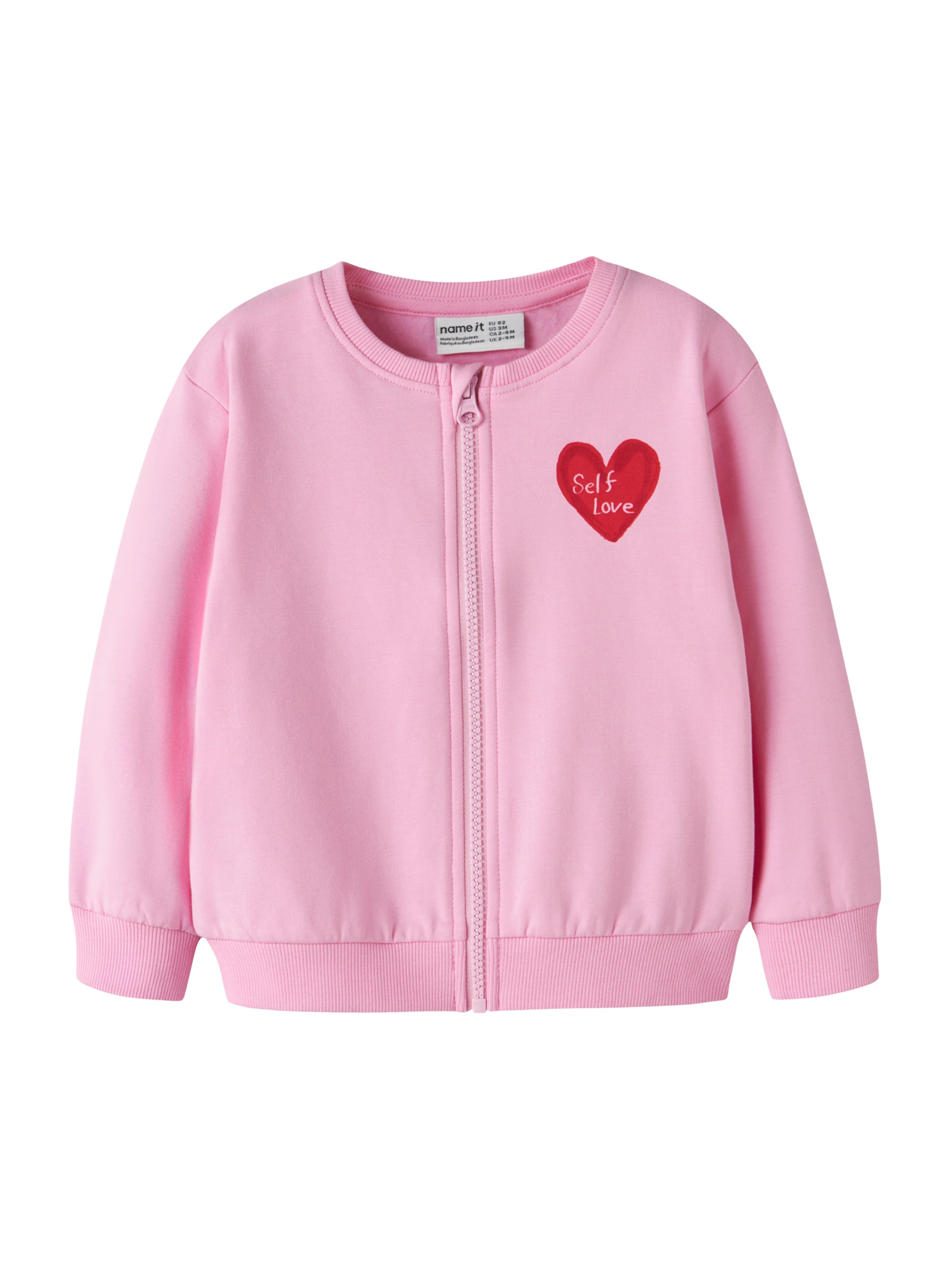 NAME IT Sweatvest 'NMFLAUFEY' in Roze: voorkant