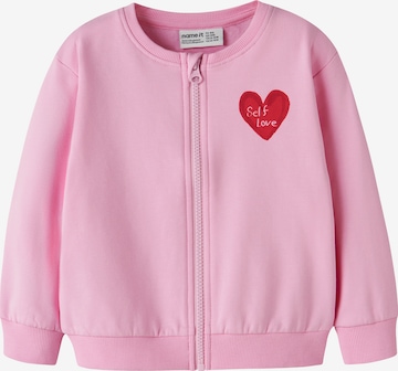 NAME IT Sweatvest 'NMFLAUFEY' in Roze: voorkant