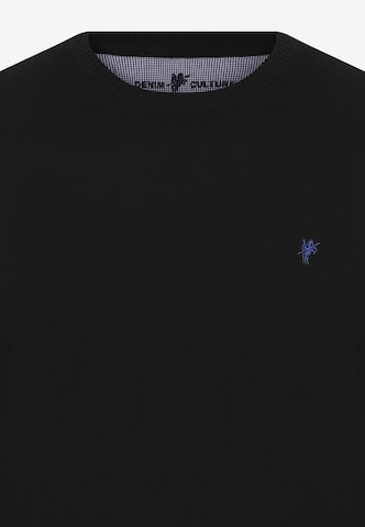 DENIM CULTURE Pulover | črna barva