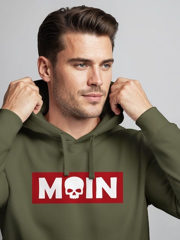 Neverless Sweatshirt 'Moin Skull' in Green