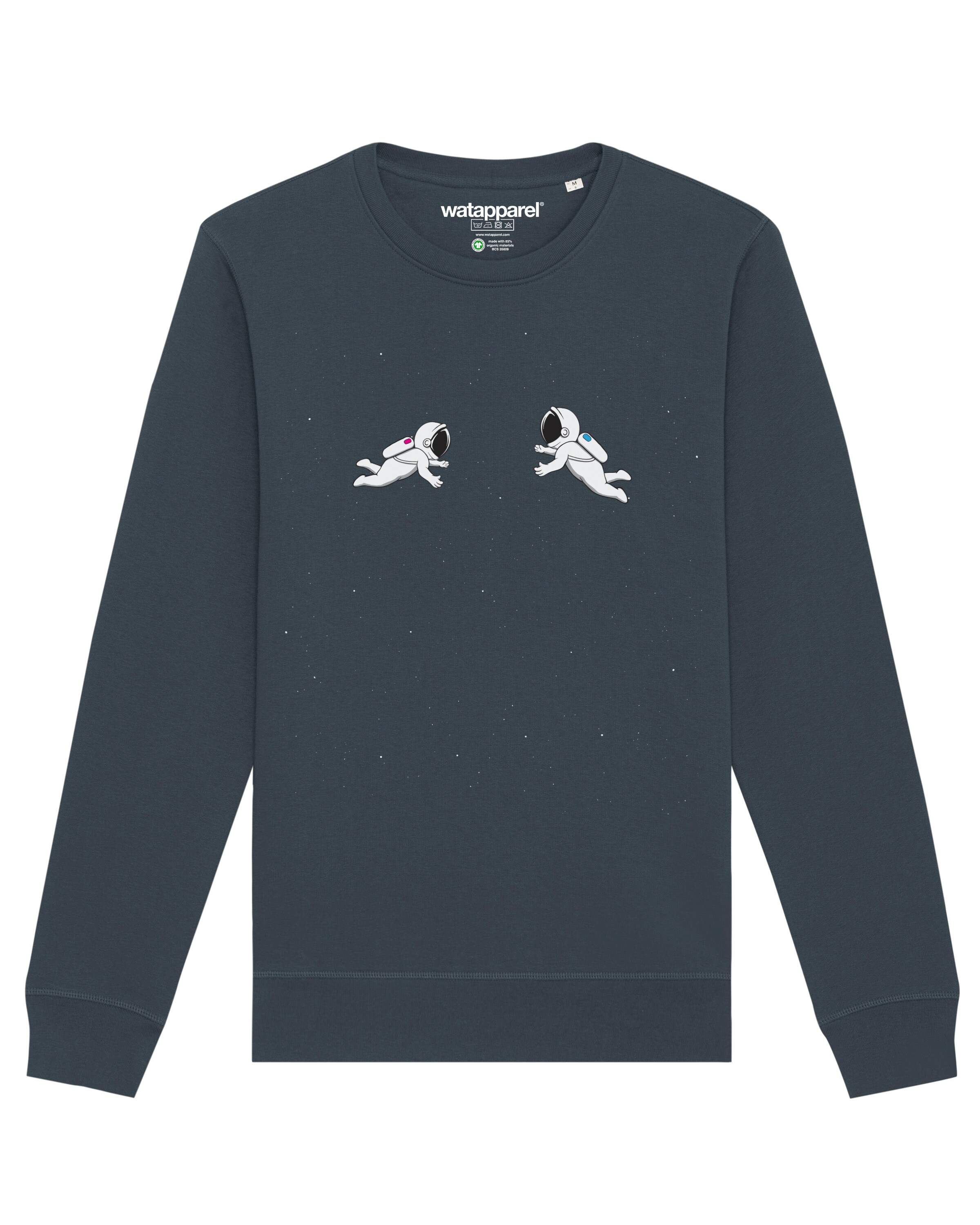 Sweat-shirt 'Space love' Watapparel en gris : devant