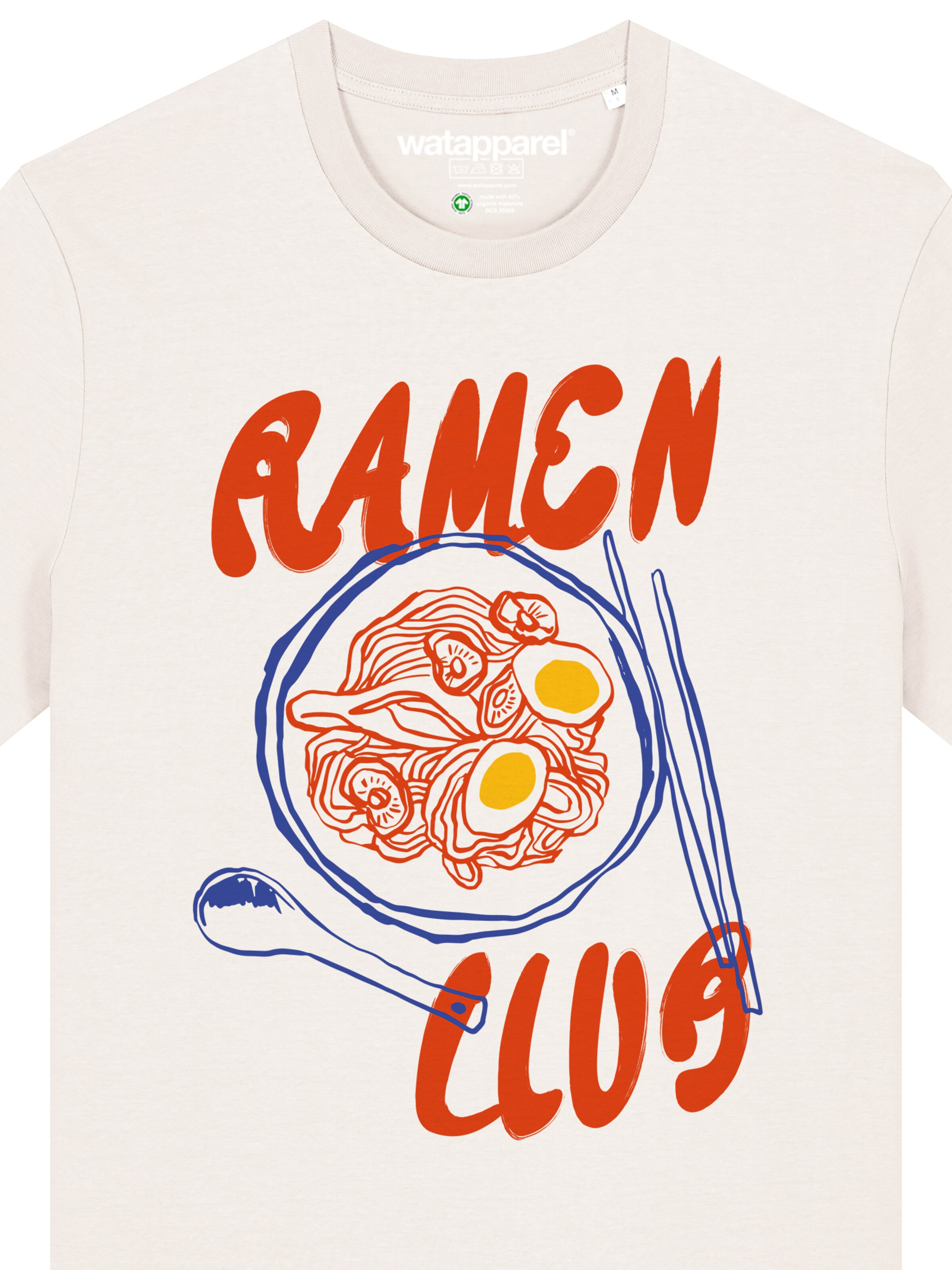 Maglietta 'Ramen Club' di Watapparel in bianco