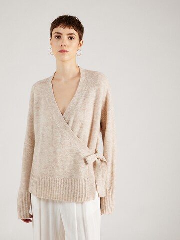 Cardigan 'Ebonee Zenie' MSCH COPENHAGEN en beige : devant