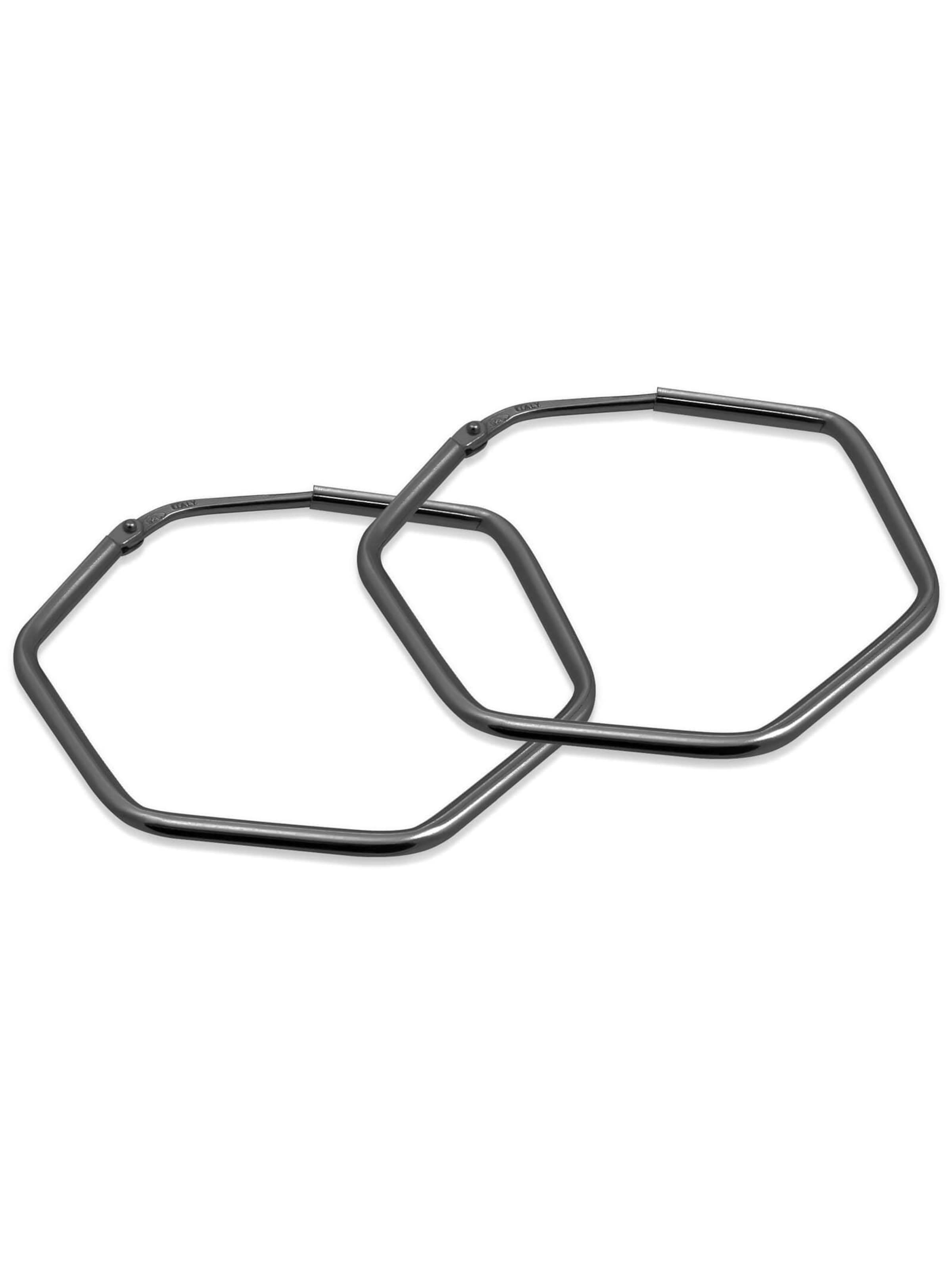 modabilé Ohrringe 'HEXAGON Dezent' in Schwarz: Vorderseite