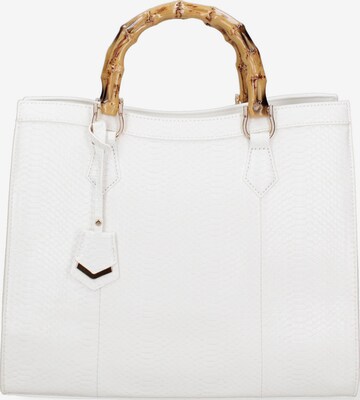 Borsa a spalla 'Borsa a Spalla Donna Ecopelle Vegana con Manico Bambù' di Diana&Co. in bianco: frontale