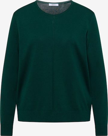 CECIL Basic Pullover mit V-Neck in Unifarbe in Grün: Vorderseite