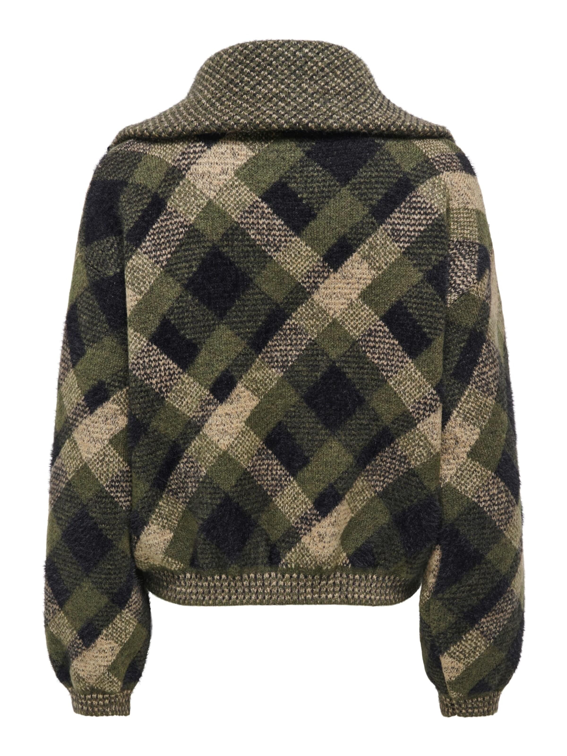 ONLY Gebreid vest 'maroon' in Groen