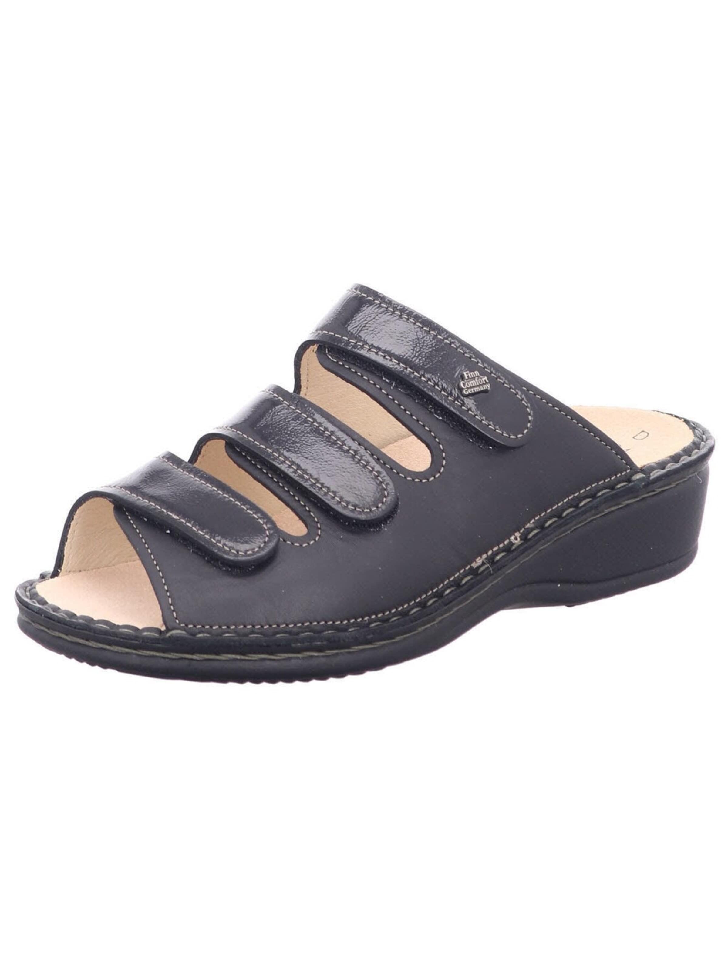 Finn Comfort Muiltjes '02501 900158' in Zwart: voorkant
