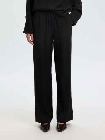 SELECTED - regular Pantalón 'SLWSOLER' en negro: frente