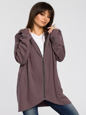 BeWear - Sudadera con cremallera 'B054' en marrón: frente