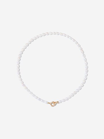 ØYRE Łańcuszek 'Clover Rice Pearl' w kolorze biały
