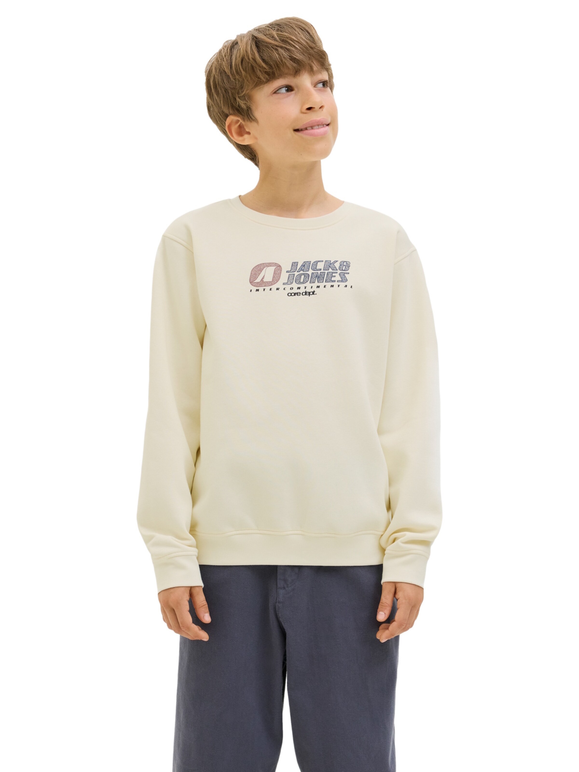Jack & Jones Junior Sweatshirt 'Tier' in Beige: front