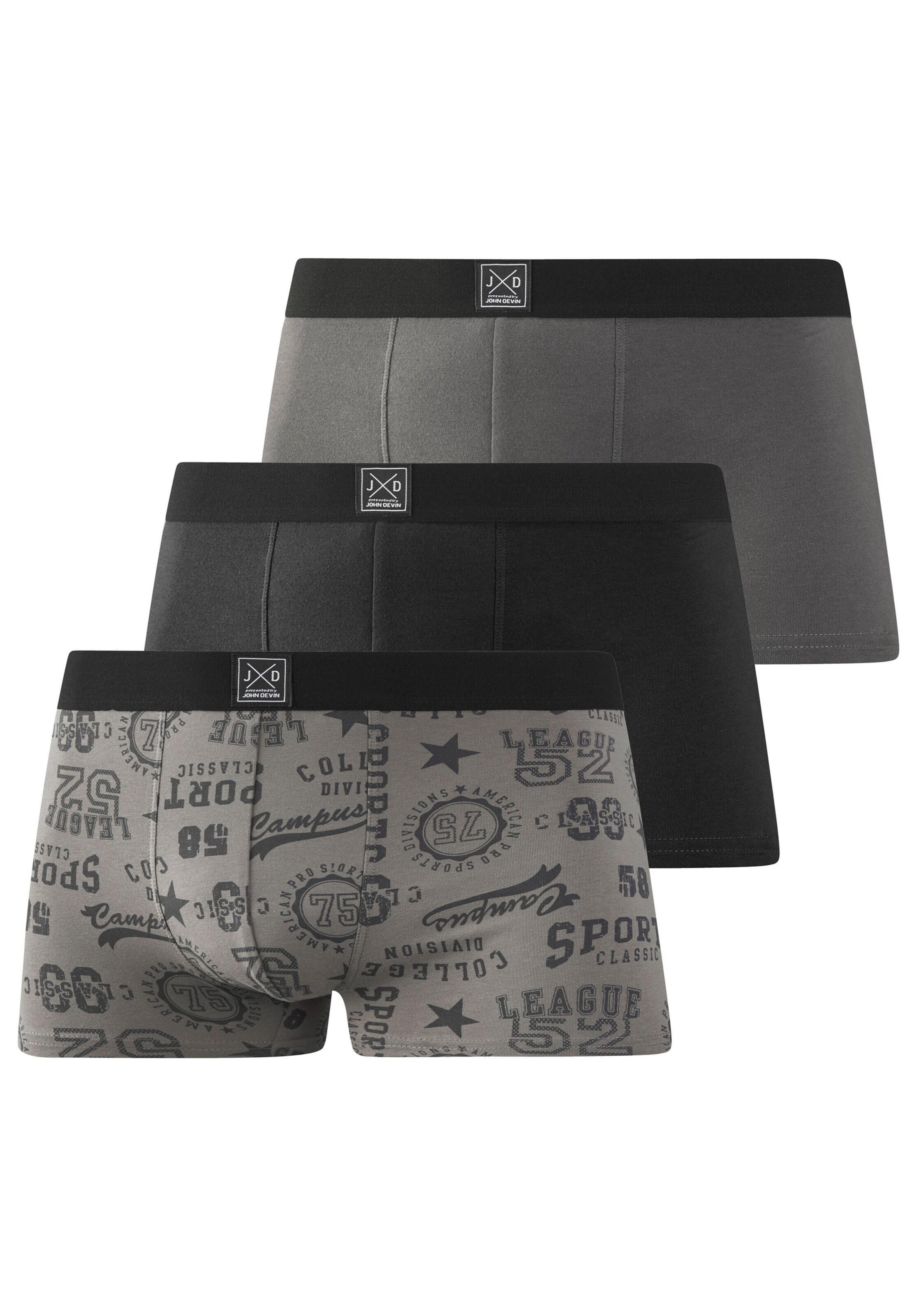 JOHN DEVIN Boxer shorts in Grey: front