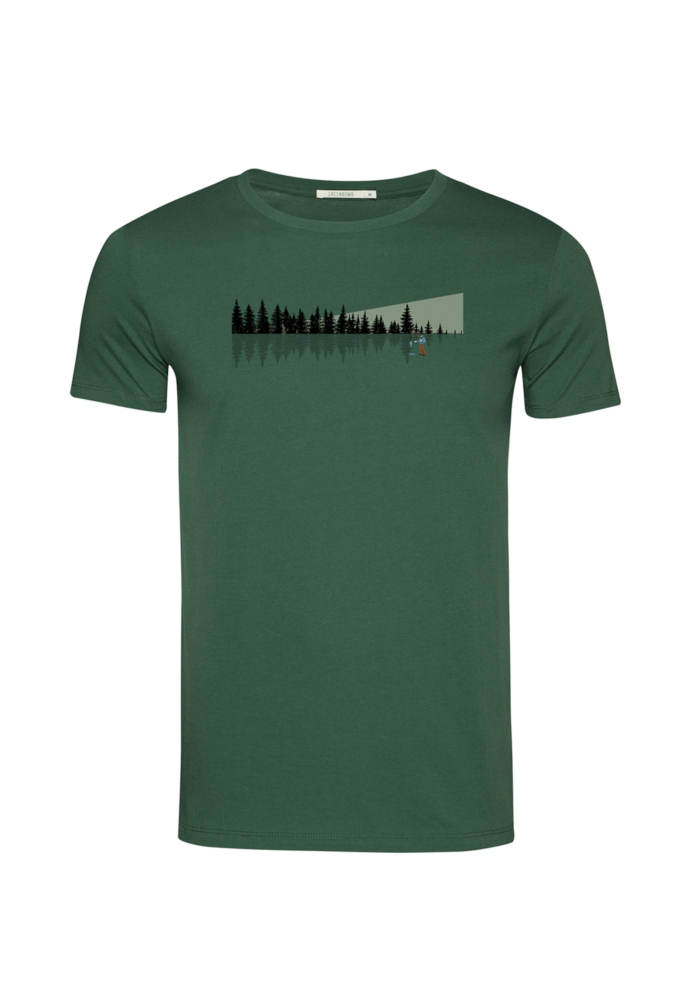 Maglietta 'Nature Ice Fishing' di GREENBOMB in verde: frontale