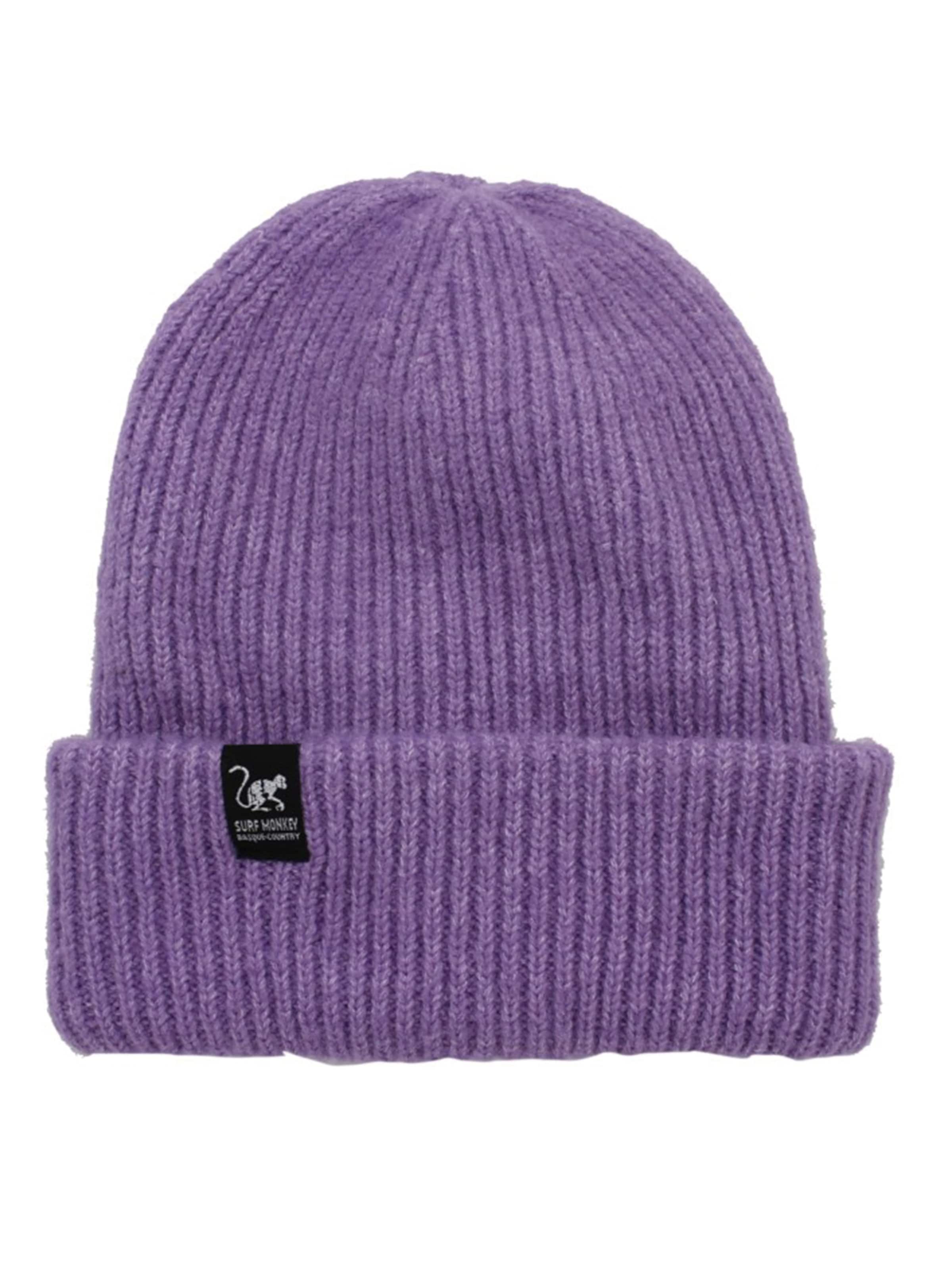 Surf Monkey Beanie in Purple: front