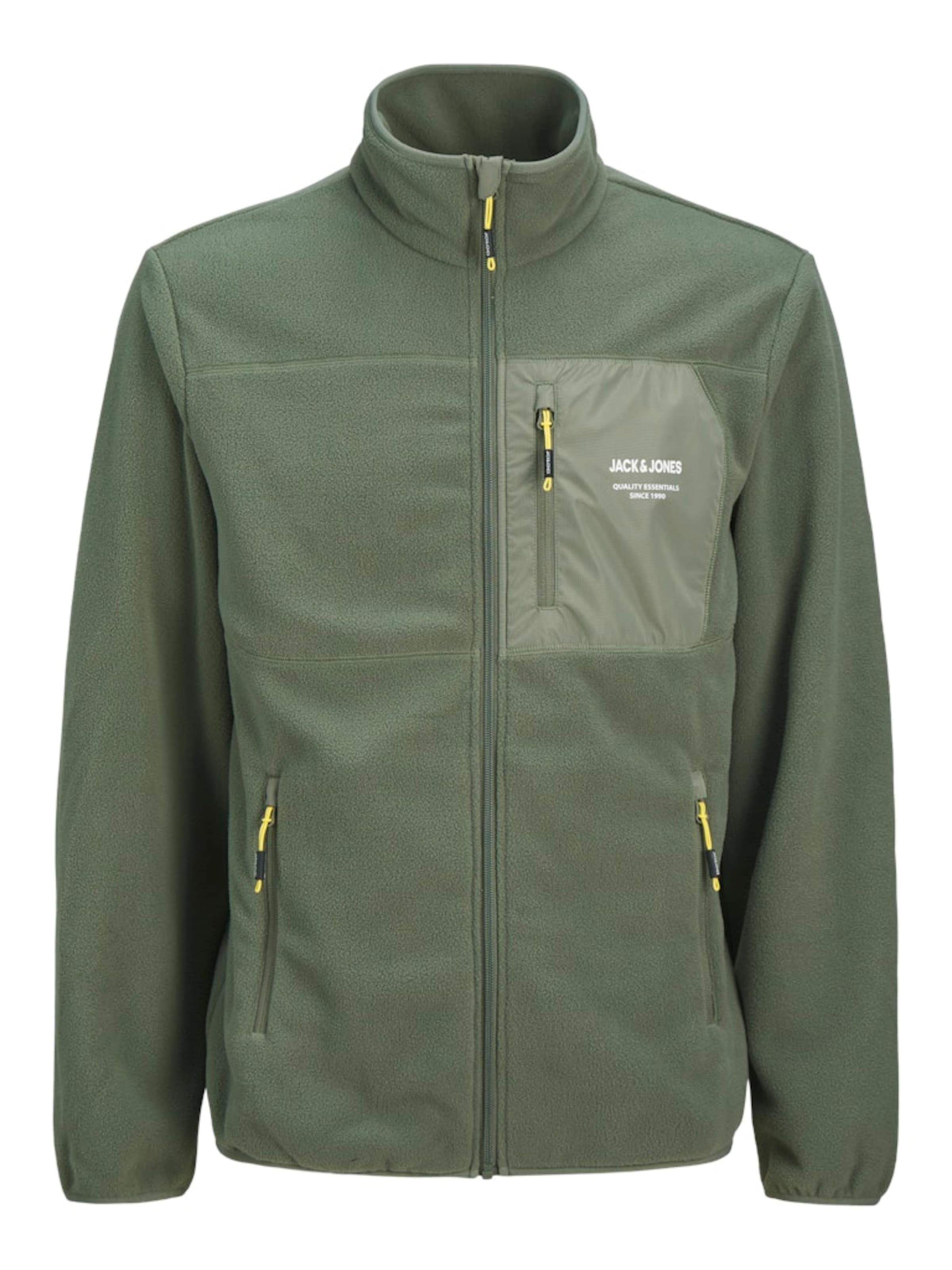 Jachetă  fleece 'JJTheo' de la JACK & JONES pe verde: față