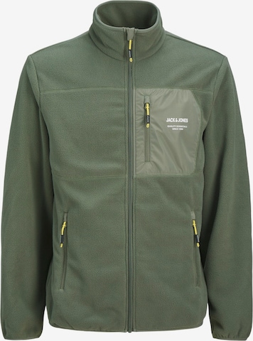 JACK & JONES Fleece Jacket 'JJTheo' in Green: front