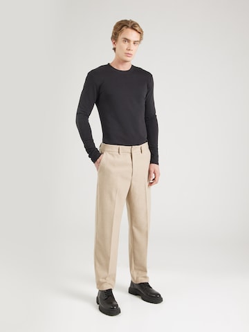 TRAPP Loose fit Trousers with creases in Beige