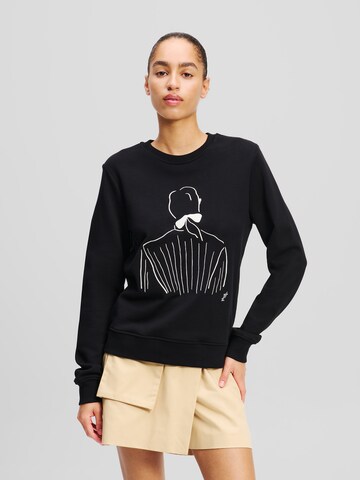 Karl Lagerfeld Sweatshirt 'KL x Jorge Parra' in Black: front