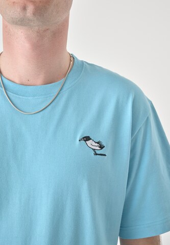 Cleptomanicx Shirt 'Classic Tee Storm Gull' in Blue