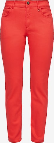 COMMA Slimfit Jeans in Rood: voorkant