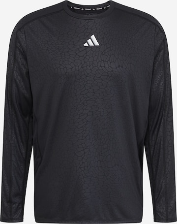 ADIDAS PERFORMANCE Functioneel shirt 'Workout Pu Print' in Zwart: voorkant