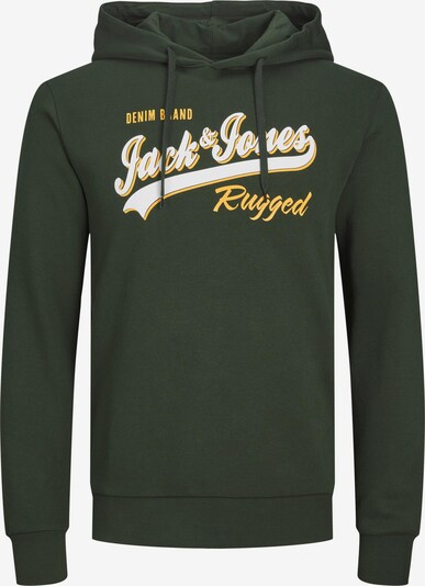 JACK & JONES Sweatshirt i mørkegrøn / lyseorange / hvid, Produktvisning