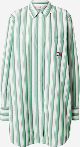 Tommy Jeans - Vestido camisero en verde: frente