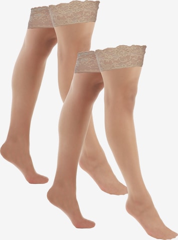 Pamela Mann Over the Knee Socks in Beige: front