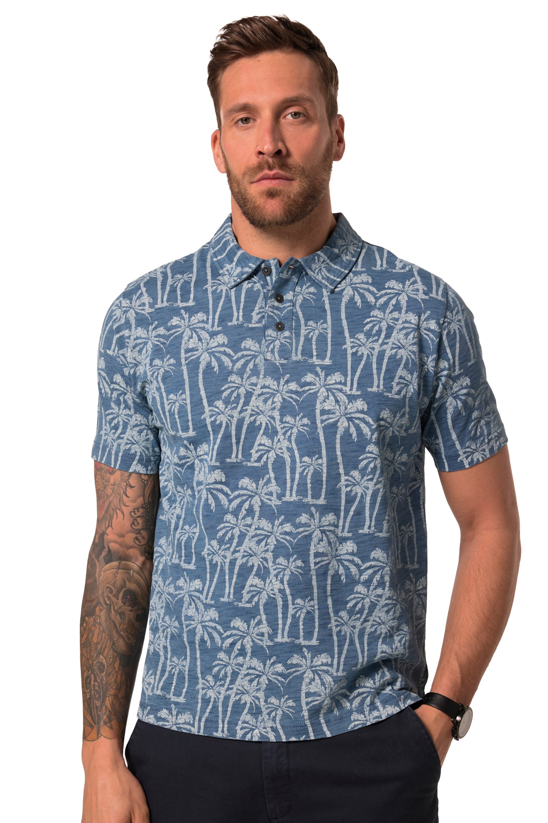 T-Shirt JP1880 en bleu : devant