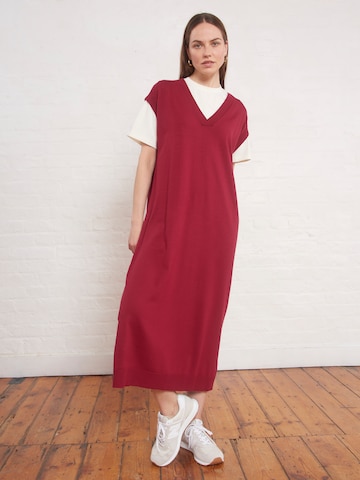 Aligne Wide leg Jurk 'Ethana' in Rood: voorkant