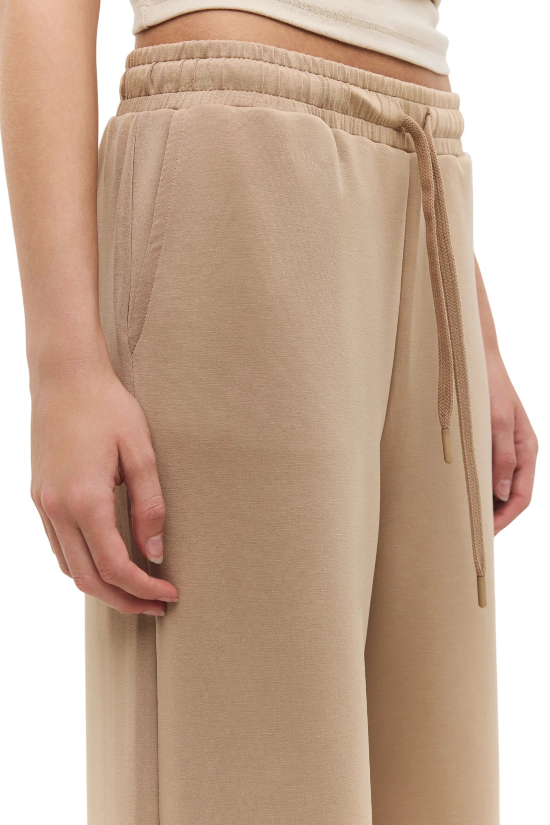 No Matter What Wide Leg Hose in Beige
