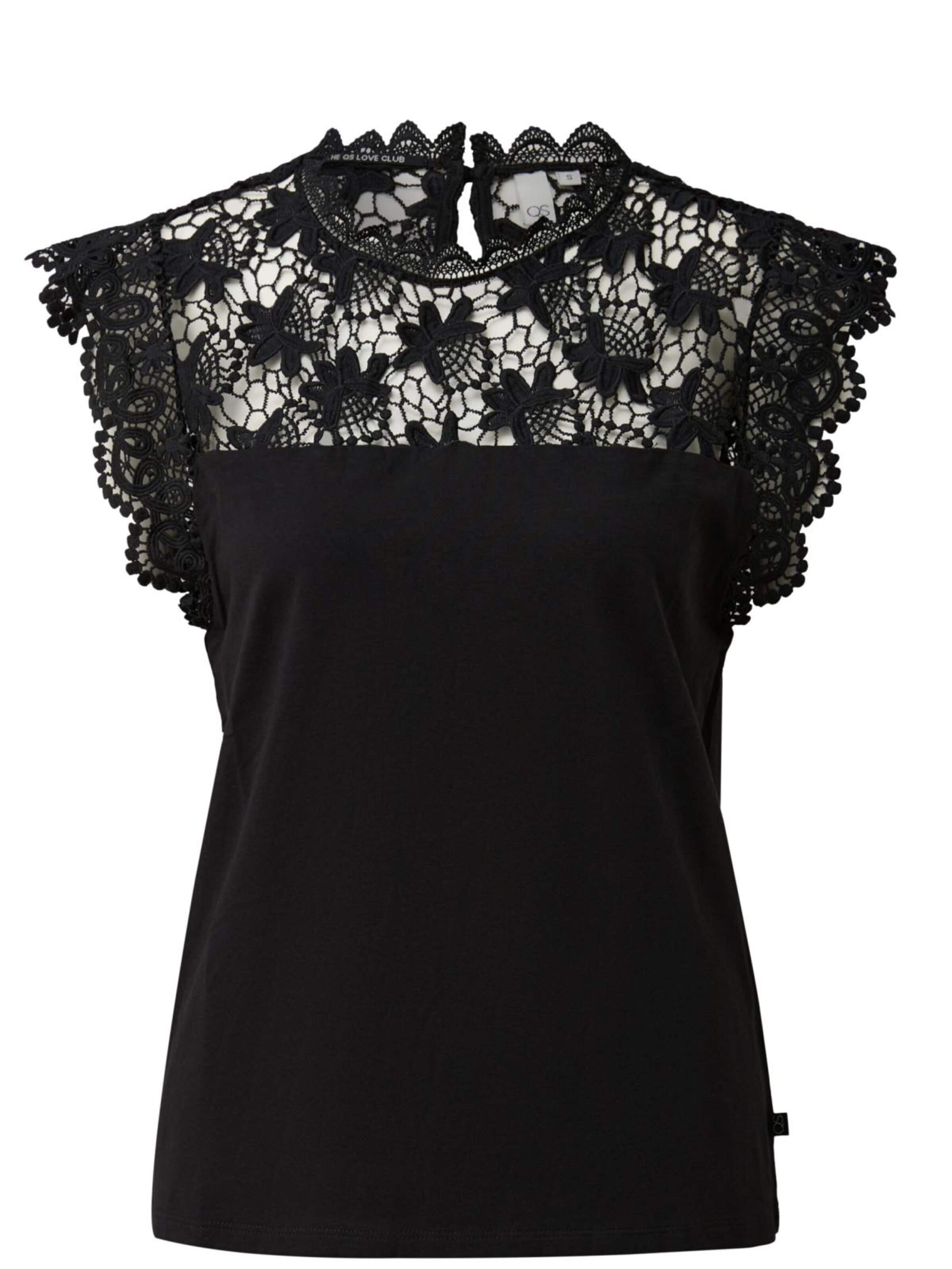 QS Blouse in Zwart: voorkant