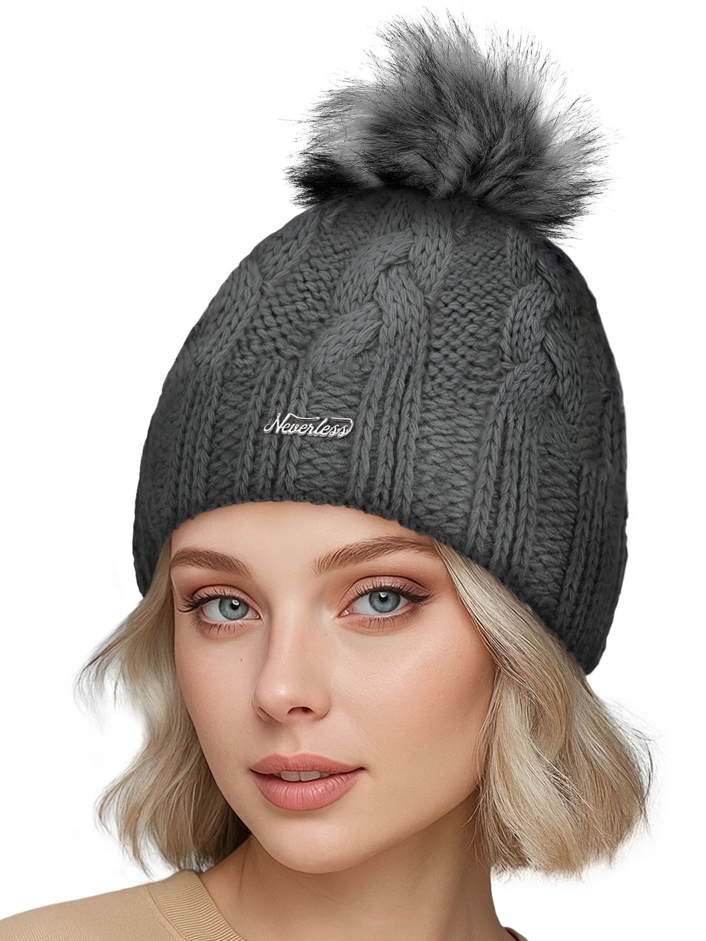 Neverless Beanie 'Katy' in Grey: front