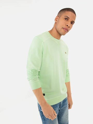 CAMEL ACTIVE Rundhals Sweatshirt aus reiner Baumwolle in Grün