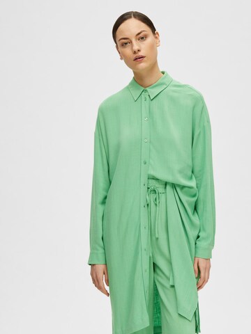 SELECTED FEMME Рокля тип риза 'VIVA-TONIA' в зелено
