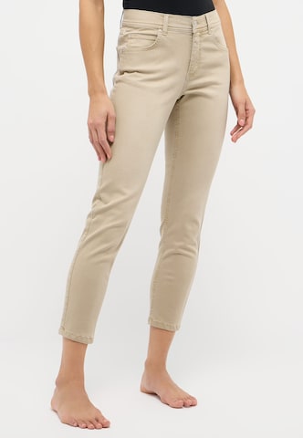 Coupe slim Jean 'Ornella' Angels en beige : devant