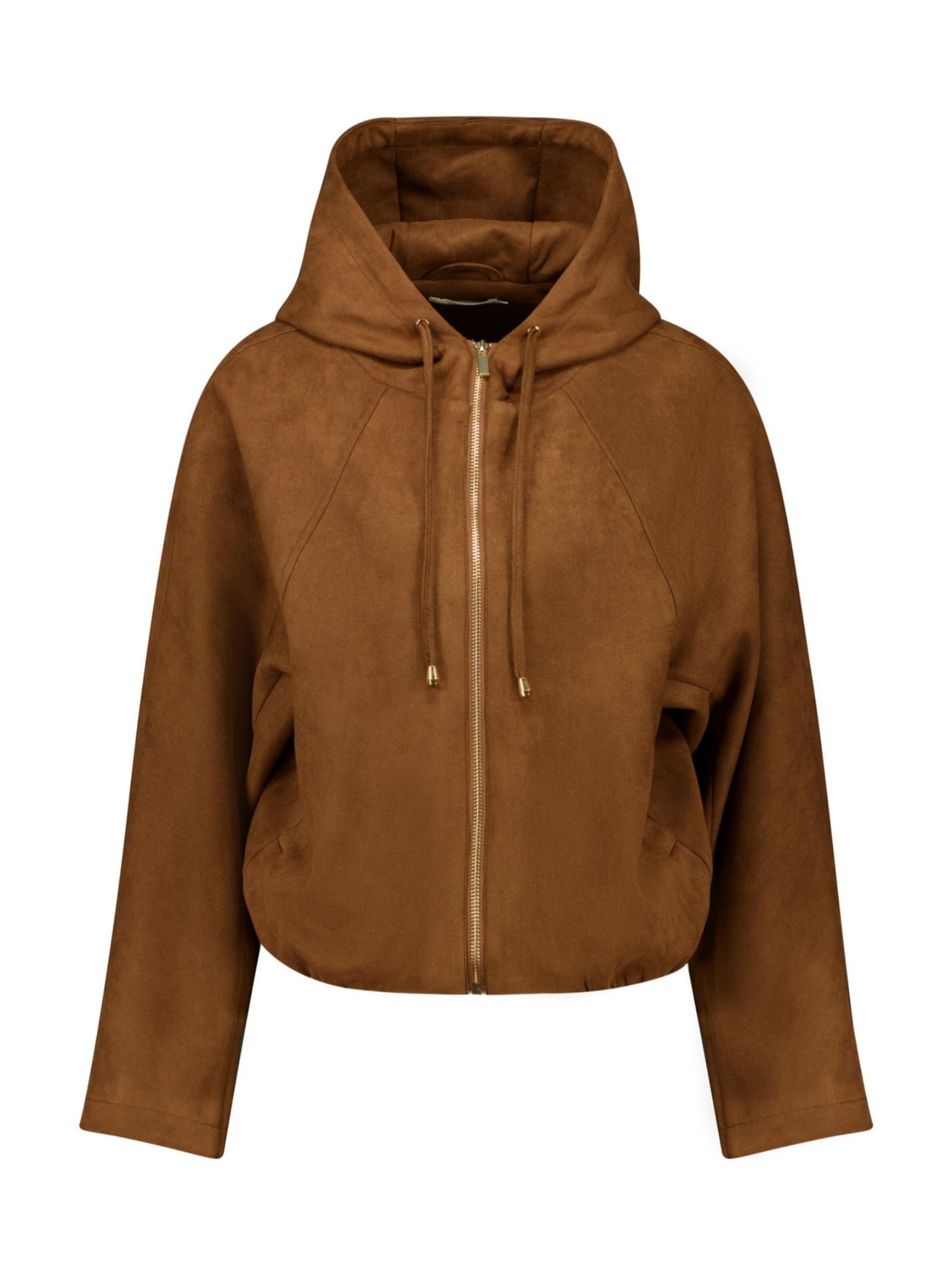 Manteau mi-saison Deeluxe en marron : devant