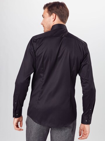 ETON - Ajuste estrecho Camisa de negocios 'Signature Twill' en negro