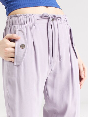 Stitch and Soul Tapered Trousers in Purple