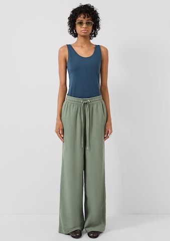 Wide Leg Pantalon QS en vert
