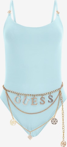 GUESS Bralette Swimsuit in Blue: front