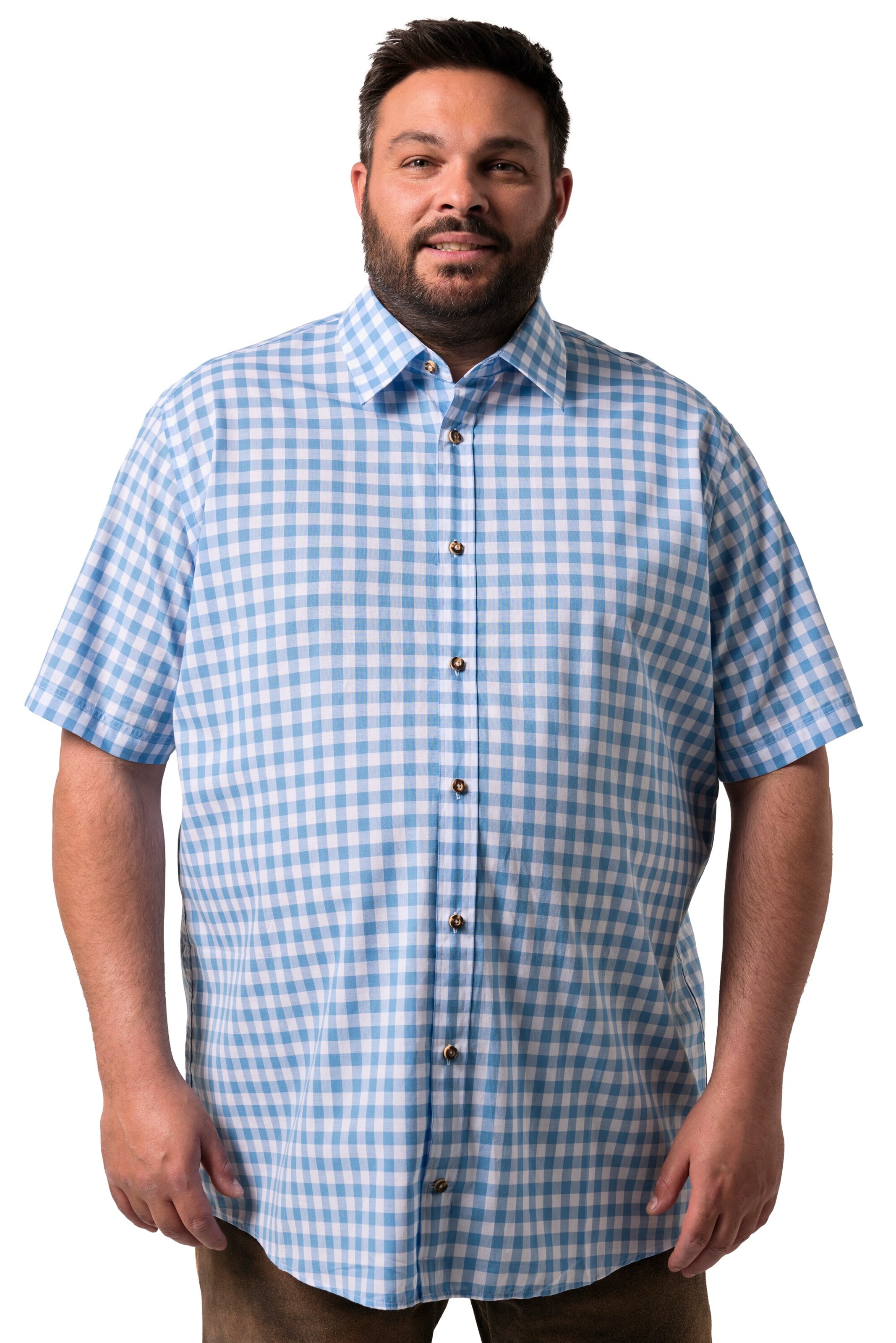 Men Plus Regular fit Overhemd in Blauw: voorkant