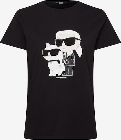 Karl Lagerfeld Koszulka 'Ikonik 2.0' w kolorze jasny beż / czarny / białym, Podgląd produktu